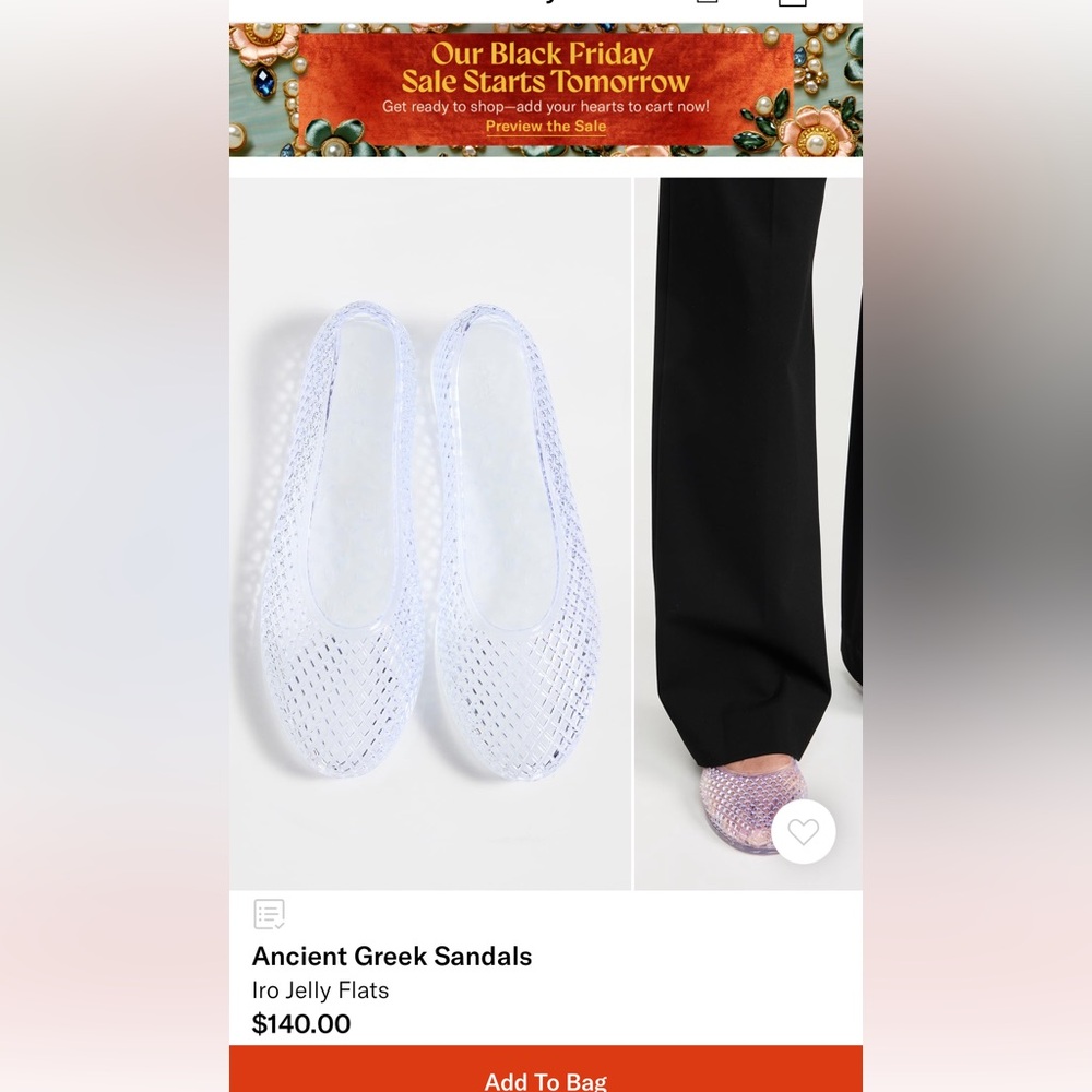 Brand new NIB Ancient Greek Iro jelly ballet slippers size 37 7